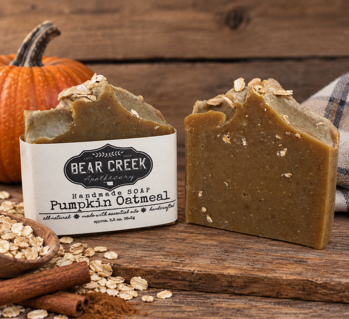 Pumpkin Oatmeal Soap Bar (includes beef tallow)